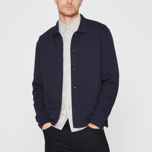 Terry Shirt Jacket - Brand New - NEVER WORN - Navy - Picture 1 of 5